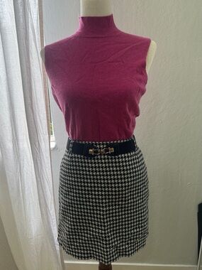 Vintage Houndstooth Mini Skirt 90s